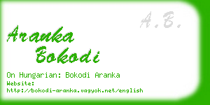 aranka bokodi business card